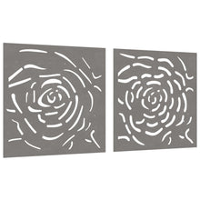 Carica l&#39;immagine nel visualizzatore di Gallery, Decorazioni Muro Giardino 2 pz 55x55 cm Rosa in Acciaio Corten