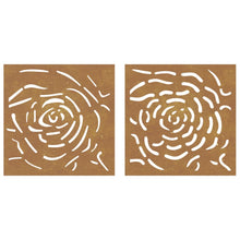 Carica l&#39;immagine nel visualizzatore di Gallery, Decorazioni Muro Giardino 2 pz 55x55 cm Rosa in Acciaio Corten