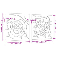Carica l&#39;immagine nel visualizzatore di Gallery, Decorazioni Muro Giardino 2 pz 55x55 cm Rosa in Acciaio Corten