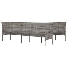 Load image into Gallery viewer, Divano da Giardino a L con Cuscini Grigi in Polyrattan Grigio