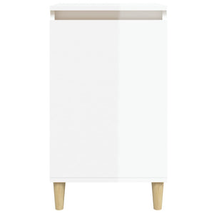 Comodini 2 pz Bianco Lucido 40x35x70 cm in Legno Multistrato