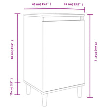 Charger l&#39;image dans la galerie, Comodini 2 pz Bianco Lucido 40x35x70 cm in Legno Multistrato