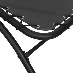 Lettino con Tettuccio Grigio Scuro 167x80x195cm in Tessuto e Acciaio