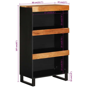 Mobiletto Credenza 60x33x107 cm in Massello di Acacia