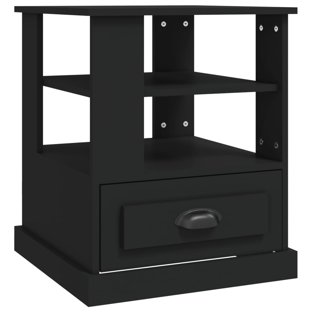 Mobiletto 1 Cassettino Nero 50x50x60 cm in Legno Multistrato