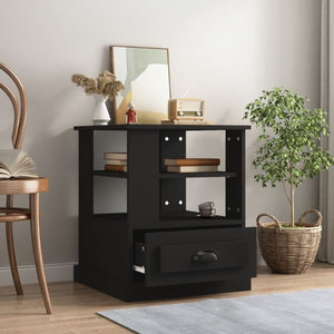 Mobiletto 1 Cassettino Nero 50x50x60 cm in Legno Multistrato