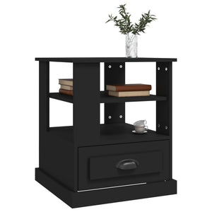 Mobiletto 1 Cassettino Nero 50x50x60 cm in Legno Multistrato