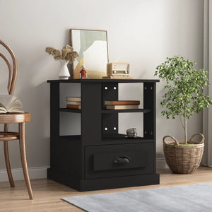 Mobiletto 1 Cassettino Nero 50x50x60 cm in Legno Multistrato
