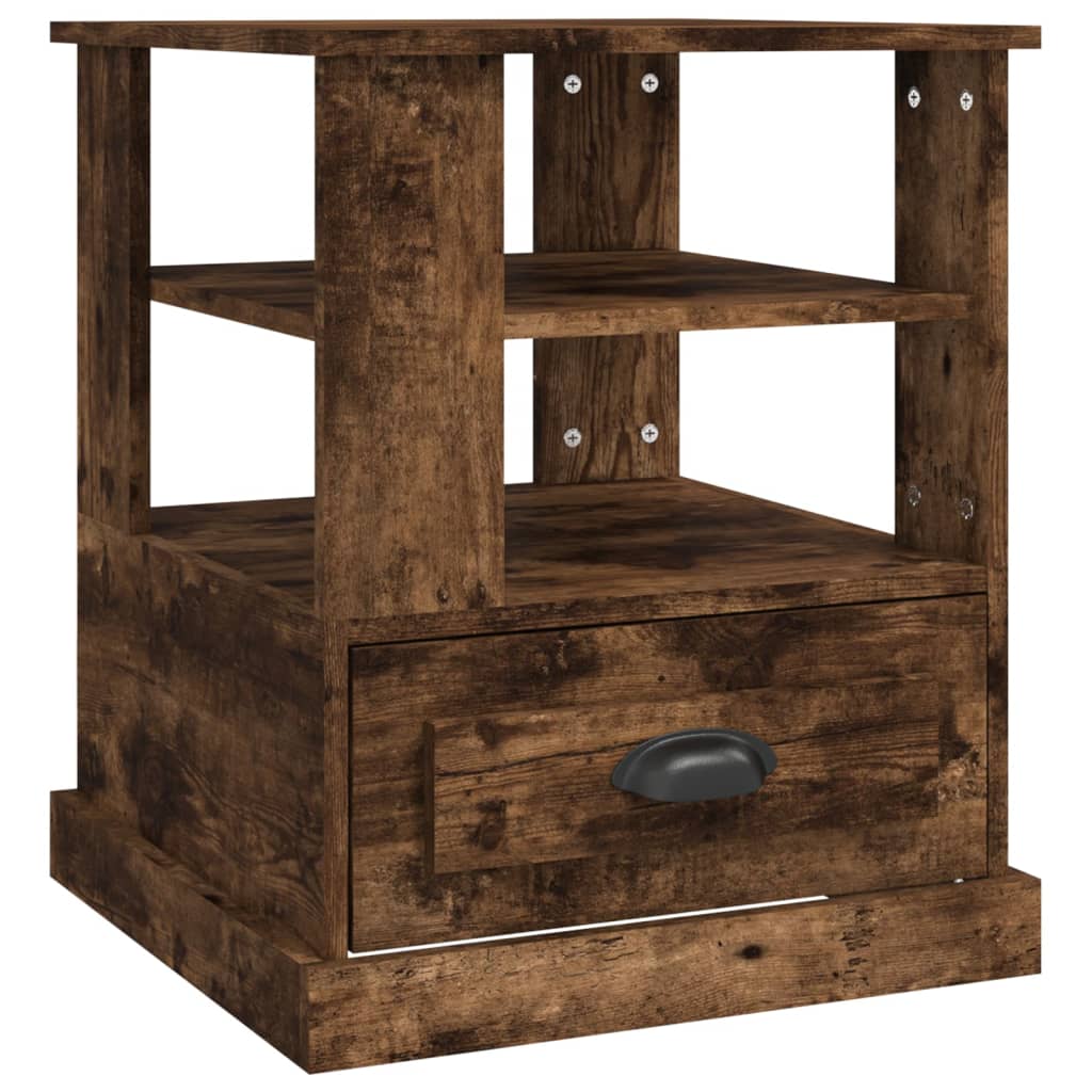 Mobiletto 1 Cassettino Rovere Fumo 50x50x60 cm in Legno Multistrato