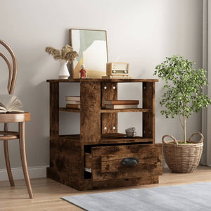 Mobiletto 1 Cassettino Rovere Fumo 50x50x60 cm in Legno Multistrato