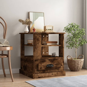 Mobiletto 1 Cassettino Rovere Fumo 50x50x60 cm in Legno Multistrato