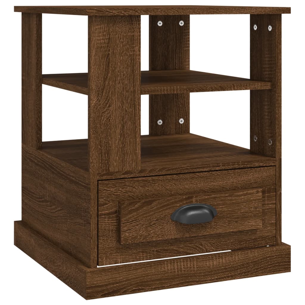 Mobiletto 1 Cassettino Rovere Marrone 50x50x60 cm in Legno Multistrato