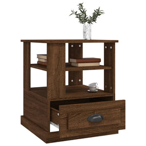 Mobiletto 1 Cassettino Rovere Marrone 50x50x60 cm in Legno Multistrato