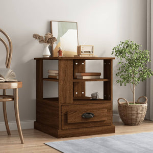 Mobiletto 1 Cassettino Rovere Marrone 50x50x60 cm in Legno Multistrato