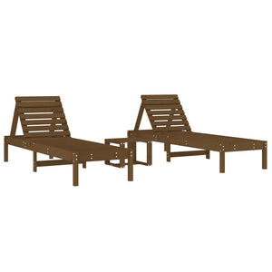 Lettini con Tavolino 2 pz ambra in Legno Massello di Pino