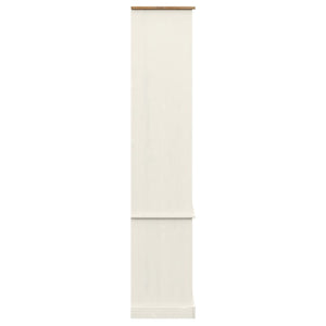 Libreria con 2 Ante 85x35x170 cm in Massello di Pino Bianco