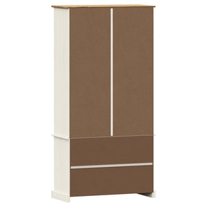 Libreria con 2 Ante 85x35x170 cm in Massello di Pino Bianco