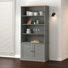 Carica l&#39;immagine nel visualizzatore di Gallery, Libreria con 2 Ante 85x35x170 cm in Massello di Pino Grigio