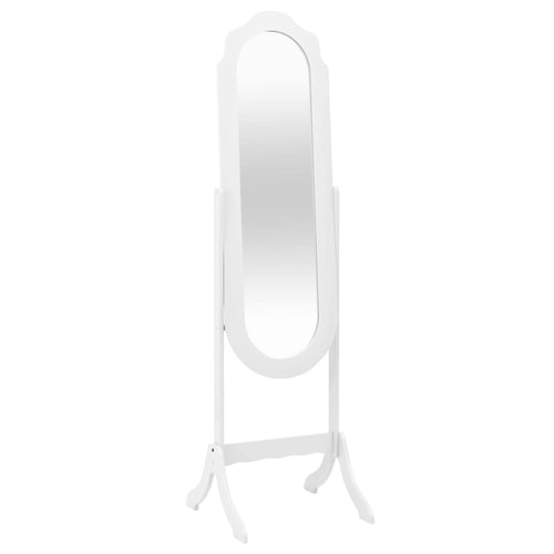 Specchio Autoportante Bianco 45,5x47,5x160 cm Legno Multistrato