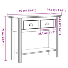 Carica l&#39;immagine nel visualizzatore di Gallery, Tavolo Consolle BODO 91x35x74 cm Legno Massello Pino Bianco