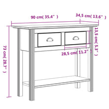 Load image into Gallery viewer, Tavolo Consolle BODO 91x35x74 cm Legno Massello Pino Marrone