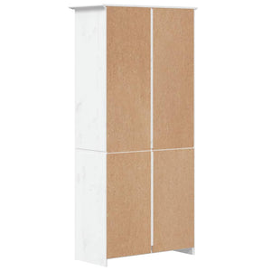 Libreria BODO 5 Ripiani 82x40x173 cm Legno Massello Pino Bianco