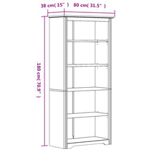 Load image into Gallery viewer, Libreria BODO 5 Ripiani 82x40x173 cm Legno Massello Pino Bianco