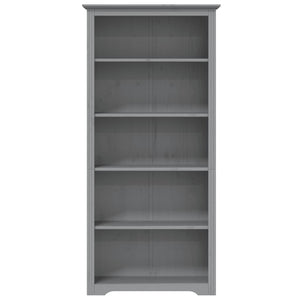 Libreria BODO 5 Ripiani 82x40x173 cm Legno Massello Pino Grigia