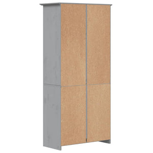 Libreria BODO 5 Ripiani 82x40x173 cm Legno Massello Pino Grigia