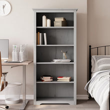 Load image into Gallery viewer, Libreria BODO 5 Ripiani 82x40x173 cm Legno Massello Pino Grigia