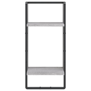 Mensola a Parete con Asta Grigio Sonoma 30x25x65 cm