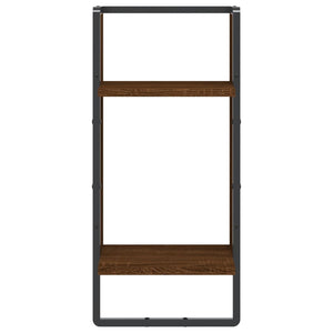 Mensola da Parete con Asta Rovere Marrone 30x25x65 cm
