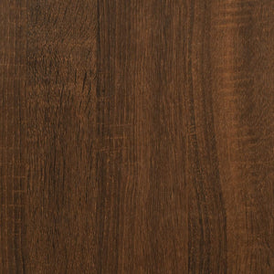 Mensola da Parete con Asta Rovere Marrone 30x25x65 cm