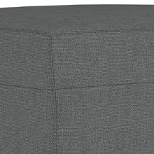 Carica l&#39;immagine nel visualizzatore di Gallery, Set 2 Divani + Pouf Poggiapiedi con Cuscini Grigio Scuro in Tessuto