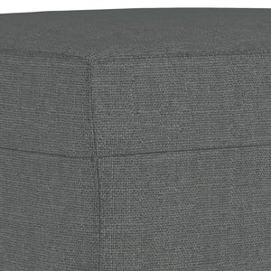 Set 2 Divani + Pouf Poggiapiedi con Cuscini Grigio Scuro in Tessuto
