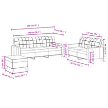 Carica l&#39;immagine nel visualizzatore di Gallery, Set 2 Divani + Pouf Poggiapiedi con Cuscini Grigio Scuro in Tessuto