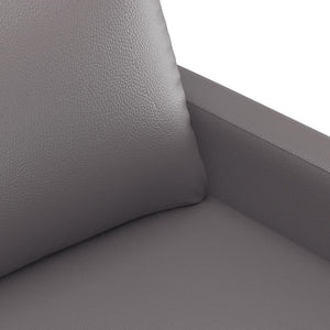 Set 2 Divani + Pouf Poggiapiedi Grigio Scuro in Similpelle