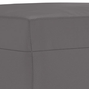 Set 2 Divani + Pouf Poggiapiedi Grigio Scuro in Similpelle