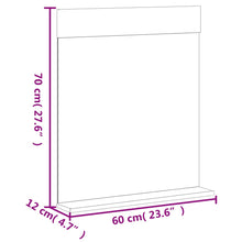 Charger l&#39;image dans la galerie, Specchio per Bagno con Ripiano Bianco 60x12x70 cm Legno Massello