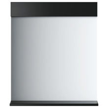 Laden Sie das Bild in den Galerie-Viewer, Specchio per Bagno con Ripiano Nero 60x12x70 cm Legno Massello