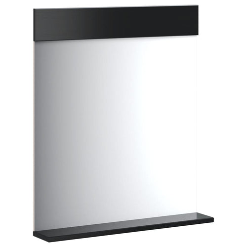Specchio per Bagno con Ripiano Nero 60x12x70 cm Legno Massello