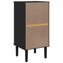 Carica l&#39;immagine nel visualizzatore di Gallery, Mobiletto Nero con anta effetto Rattan 40x35x80 cm in Massello di Pino