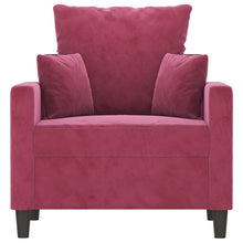 Indlæs billede til gallerivisning Poltrona Rosso Vino 60 cm Velluto