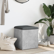 Laden Sie das Bild in den Galerie-Viewer, Pouf contenitore Grigio Cemento 42x42x45 cm in Legno Multistrato