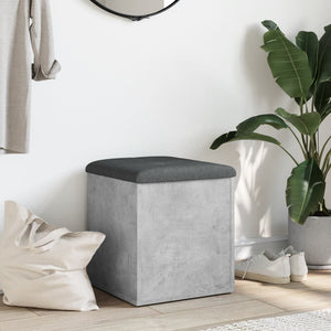 Pouf contenitore Grigio Cemento 42x42x45 cm in Legno Multistrato