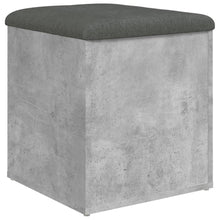 Laden Sie das Bild in den Galerie-Viewer, Pouf contenitore Grigio Cemento 42x42x45 cm in Legno Multistrato