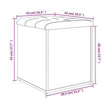 Laden Sie das Bild in den Galerie-Viewer, Pouf contenitore Grigio Cemento 42x42x45 cm in Legno Multistrato