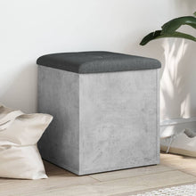 Laden Sie das Bild in den Galerie-Viewer, Pouf contenitore Grigio Cemento 42x42x45 cm in Legno Multistrato