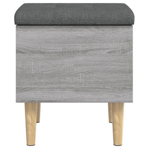 Pouf Portaoggetti Grigio Sonoma 42x42x46 cm in Legno Multistrato