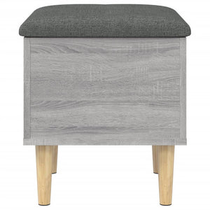 Pouf Portaoggetti Grigio Sonoma 42x42x46 cm in Legno Multistrato